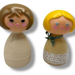 x2 vintage Avon Small World doll cologne lotion bottles